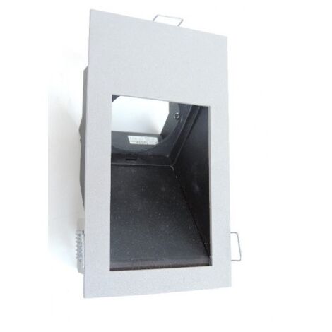 Encastré mural rectangle gris titane 140X90X60mm lumière indirecte lampe 12V GU5.3 50W max (non incl) KAWA TRAJECTOIRE 116920 (1/2)