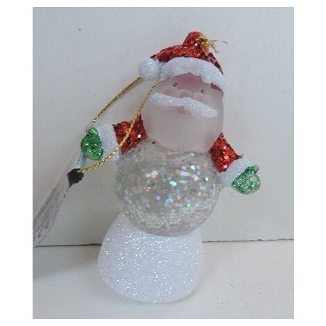 Lot de 4 figurines de noël LED RGB à suspendre H 80mm boule neige lumineux avec piles 4.5V BLACHERE JFA20S