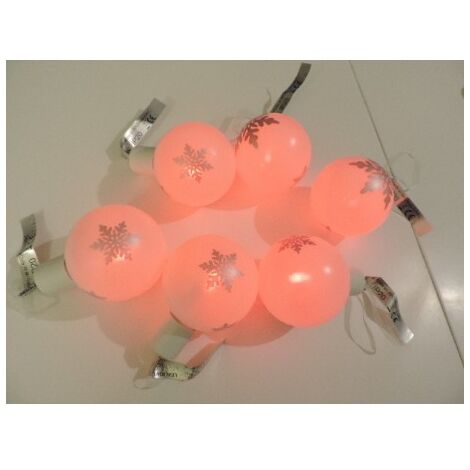 Jeu de 6 boules décorées LED à piles 1.5V (non incl) Ø 80mm animées RGB avec télécommande intérieur/extérieur BLACHERE JFA71
