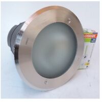 Plafonnier encastré fluo 1x18W Ø 210mm inox avec lampe GX24q-2 ballast 230V étanche IP65 ZIP DOWNLIGHT SIMES S.5843.19