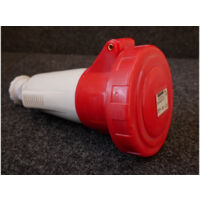 Prise mobile 2P+T 32A 400V femelle rouge 9H étanche