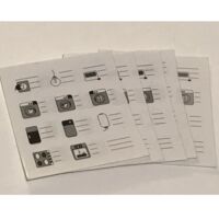 Lot de 60 étiquettes signalétiques autocollantes pour disjoncteur – Repérage circuits électriques – Adapté sans porte-étiquette – 12 autocollants par plaquette – Alternative Elec