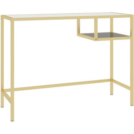 Mesa de escritorio puesto de trabajo mueble de ordenador estudio de ordenador transparente 100 x 36 x 74 cm cristal templado transparente 020023766 (1/5)