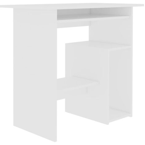 Mesa escritorio puesto de trabajo mueble ordenador estudio 80 x 45 x 74 cm madera contrachapada blanco 020023526 (1/4)