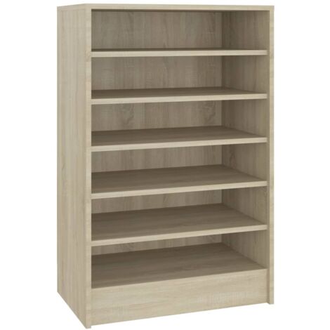 Zapatero zapatero mueble de almacenamiento entrada pasillo salón Sonoma 60 x 35 x 92 cm madera contrachapada marrón 020021718 (1/4)