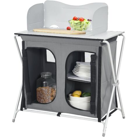 Mueble de cocina exterior plegable Tullinge 105 x 80 x 51 cm gris 030008669 (1/5)