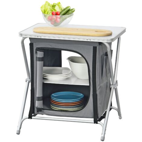 Mueble de cocina exterior plegable Tullinge 64 x 60 x 45 cm gris 030008671 (1/5)