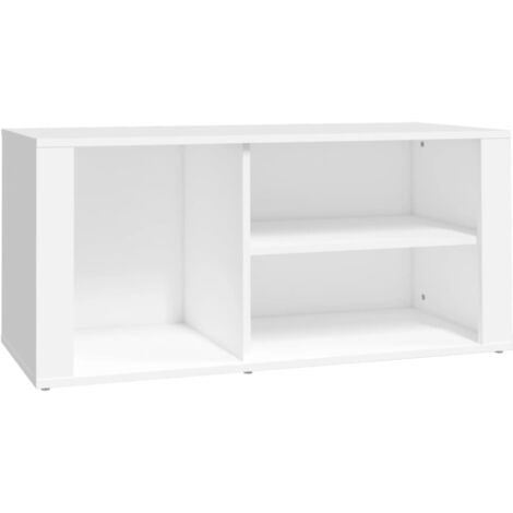 Zapatero zapatero mueble de almacenaje entrada pasillo salón 100 x 35 x 45 cm madera contrachapada blanca 020021418 (1/4)