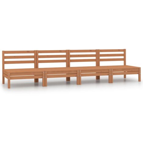 Sofás de jardín central 4 piezas madera maciza de pino marrón miel 020013305 (1/5)