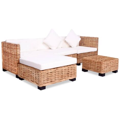 Conjunto de sofás de ratán natural de 14 piezas 020014493 (1/5)