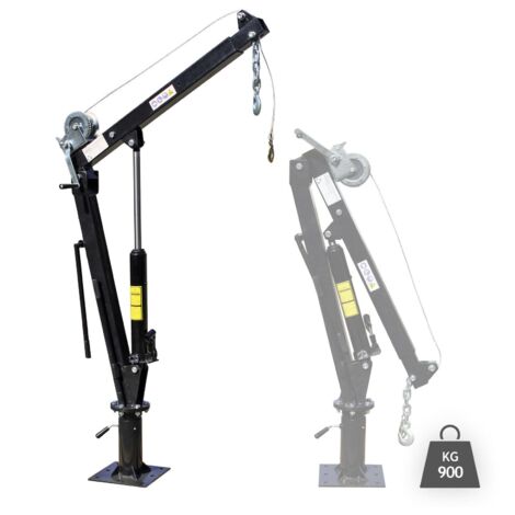 Grúa elevadora de recogida 900 kg de capacidad y cabrestante carga descarga base sólida 160002323