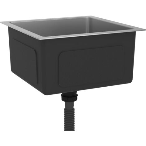 Fregadero de cocina hecho a mano, lavabo interior para baño doméstico, 40 x 40 cm, acero inoxidable plateado 020002451 (1/5)