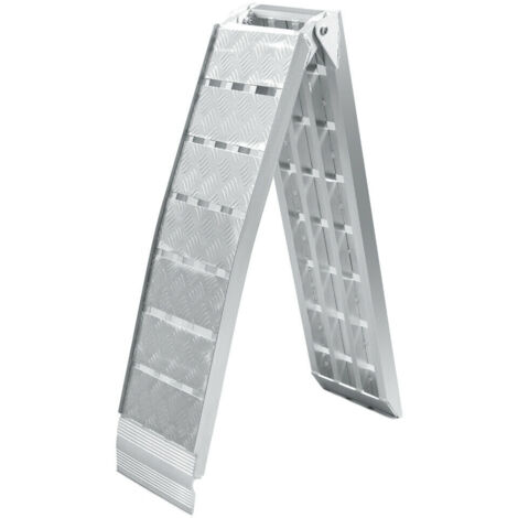 Rampa de carga multiusos plegable de aluminio con carril de colisión 228 cm hasta 680 kg gris 160002132 (1/3)