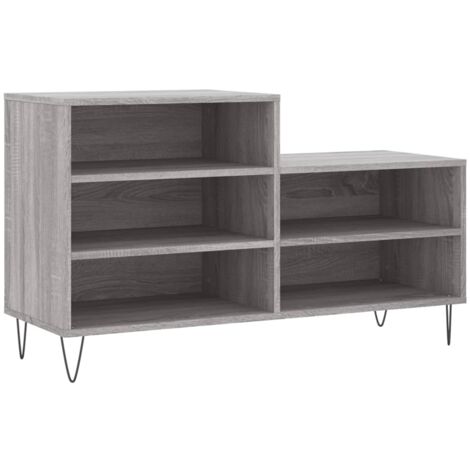 Zapatero zapatero mueble de almacenamiento entrada pasillo salón Sonoma 102 x 36 x 60 cm gris madera contrachapada 020022054 (1/5)