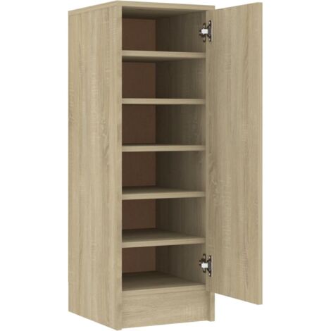 Zapatero zapatero mueble de almacenamiento entrada pasillo salón Sonoma 32 x 35 x 92 cm madera contrachapada marrón 020021695 (1/5)
