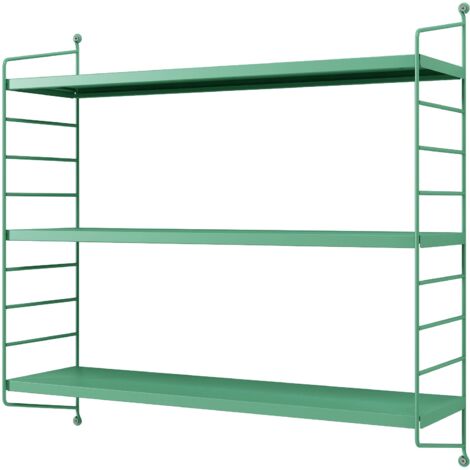 Estante de pared con 3 niveles modulares 50 x 60 x 15 cm verde pastel mate 030007059 (1/4)