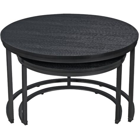 FurnitureR Nido De 2 Mesas, Mesas De Centro Nido Rectangulares En Forma