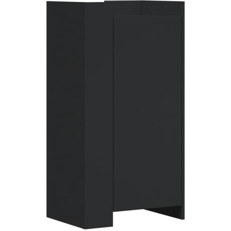Zapatero zapatero mueble de almacenaje entrada pasillo salón 52 x 37,5 x 100 cm madera contrachapada negra 020021978 (1/5)