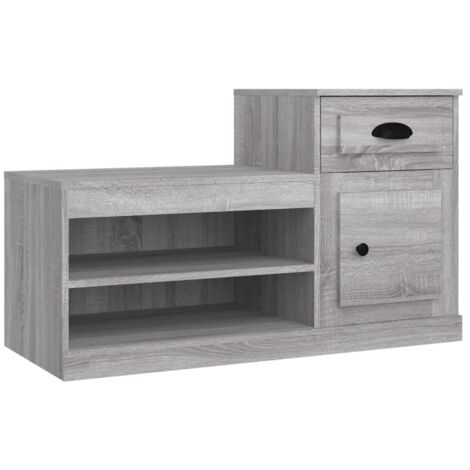 Zapatero zapatero mueble de almacenamiento entrada pasillo salón Sonoma 100 x 42 x 60 cm gris madera contrachapada 020022044 (1/5)