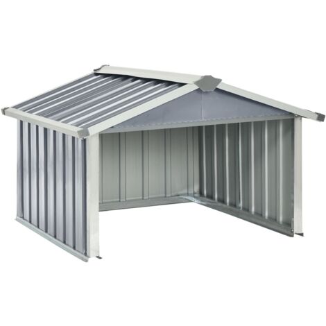 Refugio para robot de jardín 92 x 97 x 63 cm acero galvanizado gris 020022392