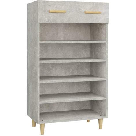 Zapatero zapatero mueble de almacenaje entrada pasillo salón 60 x 35 x 105 cm madera contrachapada gris 020021832 (1/5)