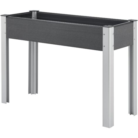 Huerto elevado con fondo de malla 100 x 40 x 75 cm gris oscuro 030008836 (1/5)