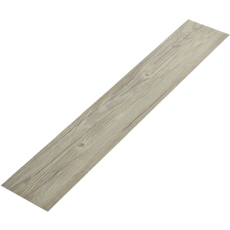 Revestimiento de suelo adhesivo tiras de vinilo de PVC laminado efecto natural compatible con calefacción por suelo radiante 7 piezas 0975 m² roble natural claro mate 030007218