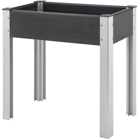 Huerto elevado con fondo de malla 75 x 40 x 75 cm gris oscuro 030007194 (1/5)