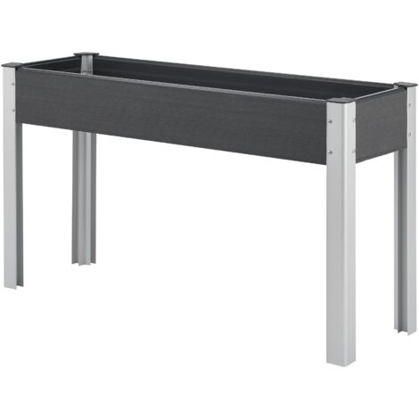 Huerto elevado con fondo de malla 125 x 40 x 75 cm gris oscuro 030007193 (1/5)
