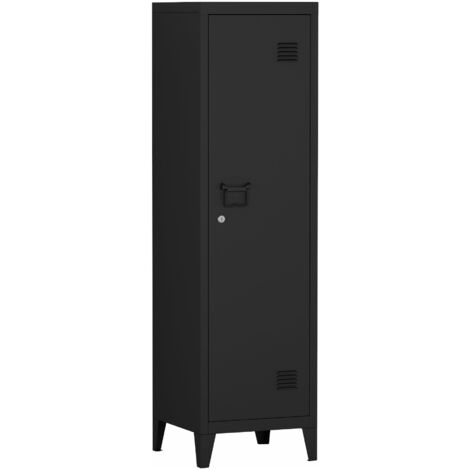 Armario taquilla de metal con cerradura 137 x 38 x 38 cm negro 030006361 (1/4)