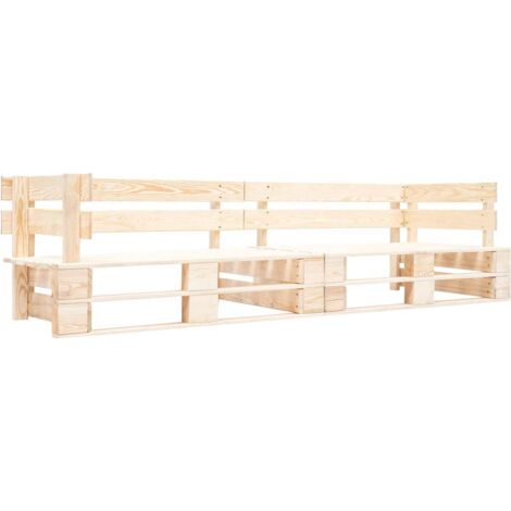 Sofá de jardín 2 plazas palet 220 x 66 x 55 cm color madera natural 020011863 (1/3)