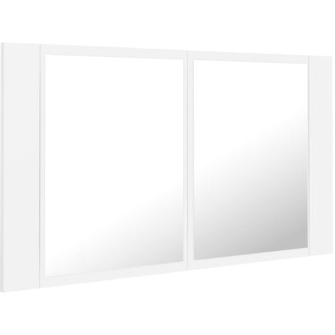 Mueble de baño con espejo LED 80 x 12 x 45 cm acrílico blanco 020006651 (1/4)