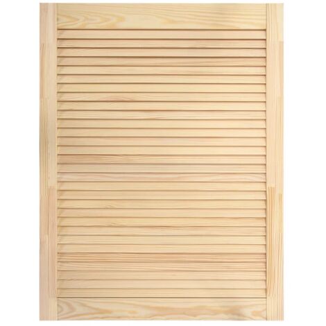 Puerta de persiana de madera maciza de pino, cubierta de puerta de estante para armario, armario, mampara, 69x49,4 cm (1/5)