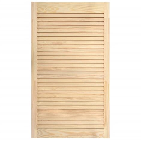 Puerta con persianas de madera maciza de pino, puerta de armario, estante, revestimiento de puerta para armario, armario, pantalla de armario, 99,3x49,4cm (1/5)