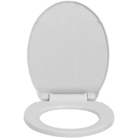 Asiento de inodoro con cierre suave ovalado gris claro 020002916 (1/5)