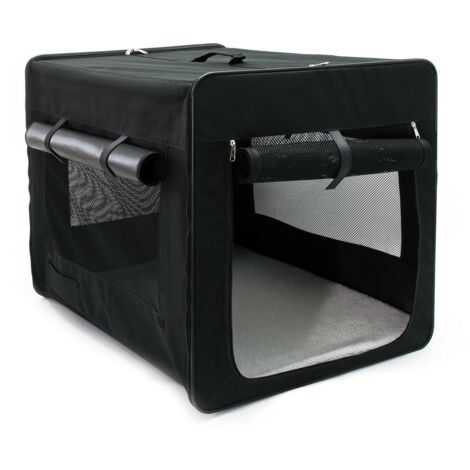 Jaula de transporte plegable XL 94 cm caja para perros y gatos caja para coche 160002931