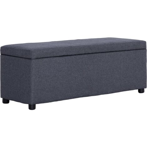 Banco con compartimento de almacenaje 116 cm poliéster gris oscuro 020010965 (1/5)