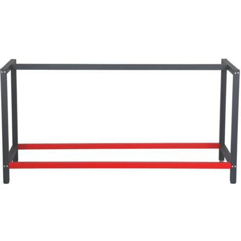 Estructura Mesa Trabajo Bastidor Para Banco De Trabajo 150x57x81cm – Estructura De Acero Rojo-antracita, Soporte Mesa Taller O Almacenaje Bastidor Almacenaje Taller