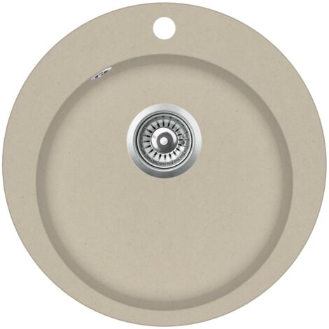 Fregadero de cocina seno redondo 50,5 cm granito beige 020002349 (1/4)
