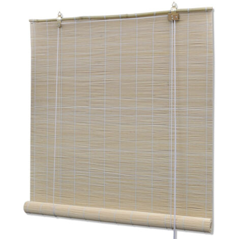 Estor enrollable de bambú natural, 120 x 220 cm, cortina para ventana, protección visual, persiana enrollable 4102142 (1/5)