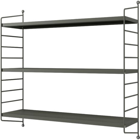 Estantería de pared modular de 3 niveles 50 x 60 x 15 cm gris oscuro mate 030007056 (1/4)