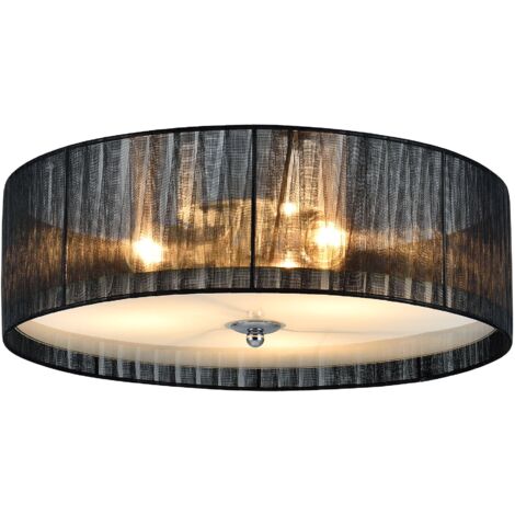 Lámpara de techo moderna, lámpara colgante de diseño para salón, diámetro 40 cm, tela de vidrio blanco y negro 030005937 (1/5)