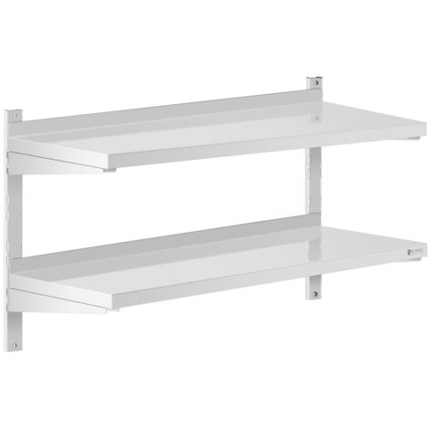Estantería de pared profesional de acero inoxidable 2 estantes 40 x 100 cm 140001551 (1/3)