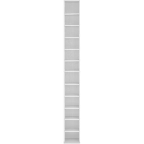 Armario torre para almacenamiento de CD/DVD 175 cm MDF blanco 030004500 (1/4)