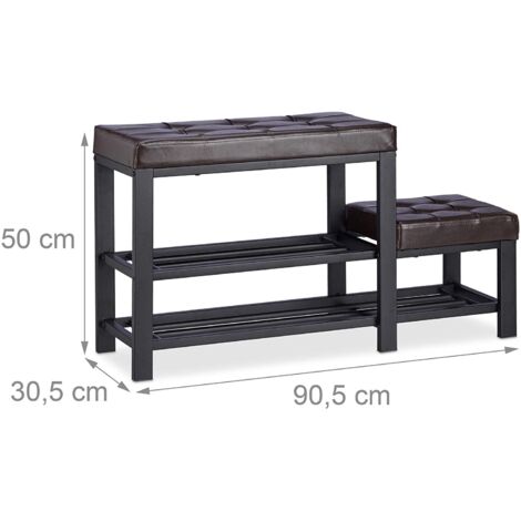Banco de entrada mueble zapatero taburete 90,5 cm marrón 130000352 (1/3)