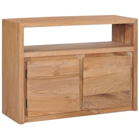 Aparador vitrina consola unidad de almacenamiento 80 cm madera maciza de teca 4402220 (1/5)