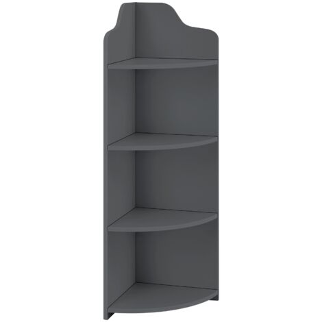Estante esquinero para mueble de baño con 4 superficies de almacenamiento de madera compuesta 90 x 28 x 28 cm gris oscuro 030005174 (1/4)