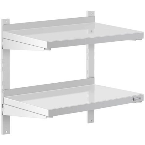 Estantería de pared profesional 2 estantes de acero inoxidable 40 x 60 cm 140001558 (1/3)