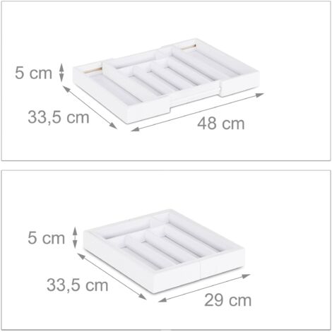 Cubertero con compartimentos modulares extensibles bambú blanco 130002374 (1/3)