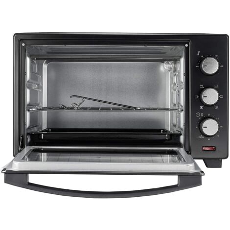 Mini Four Électrique 30 Litres 1600W Helloshop26 - Ventilé, 5 Modes Cuisson, Minuteur 60 Min, Noir